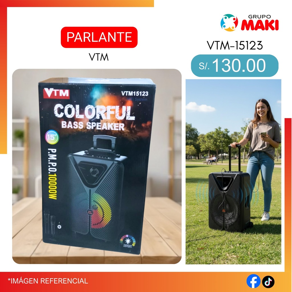 PARLANTE VTM 15PUL VTM-15123 | Grupo Maki